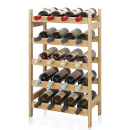 Etonbury Floor Wine Bottle & Glass Rack Brown
