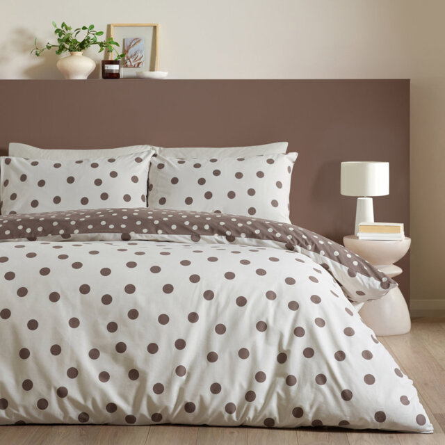 Polka Dot Reversible Duvet Cover Set
