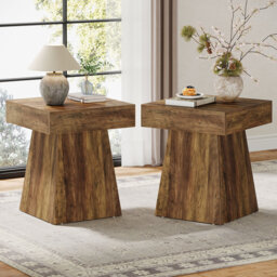Small Square End Table For Sofa, Couch Side Table Living Room (Set Of 2)
