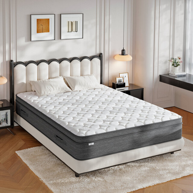 White Noise Gray 25cm Medium-Firm Pocket Spring Mattress with Memory Foam