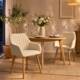 49.5cm H Upholstered Dining Chairs With Wooden Legs