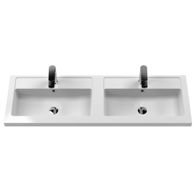 1205mm Double Bathroom Vanity with Drop In Polymarble Basin