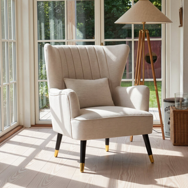 Nettey Upholstered Wingback Chair