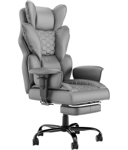 Executive Office Chair Ergonomic Office Desk Chair Height Adjustable Tilt 90-150° with Footrest and High Backrest PU Leather Luxury Swivel Chair Compu