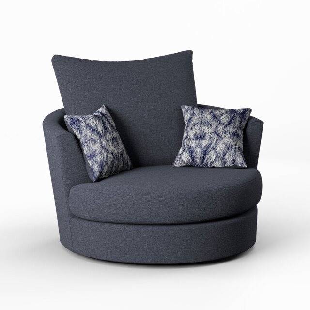 Upholstered Swivel Barrel Chair
