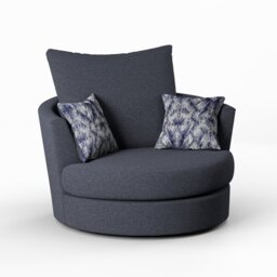 Upholstered Swivel Barrel Chair