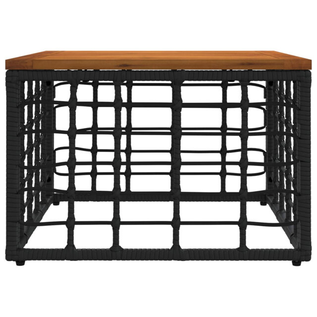 vidaXL Table PE Rattan and Glass Modern Outdoor Garden Furniture Coffee Patio