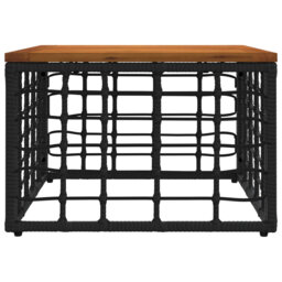 vidaXL Table PE Rattan and Glass Modern Outdoor Garden Furniture Coffee Patio