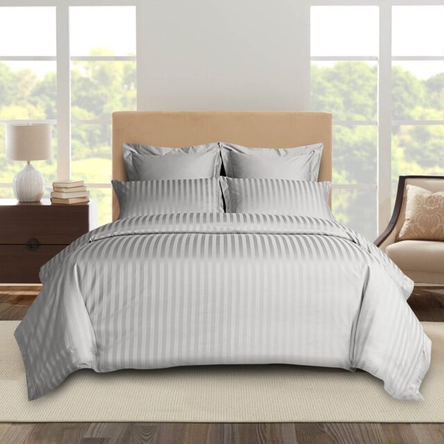 Florane Microfibre 250 TC Reversible Modern & Contemporary Stripe Duvet Cover Set with Pillow