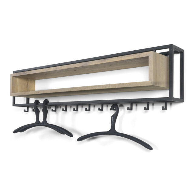 School 12 - Hook Wall Mounted Coat Rack with Storage