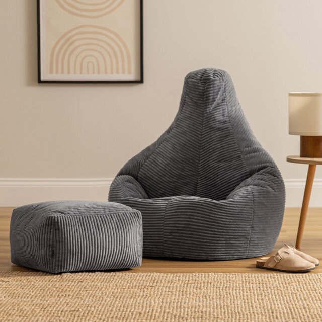 Dalton Corduroy Recliner Bean Bag and Footstool