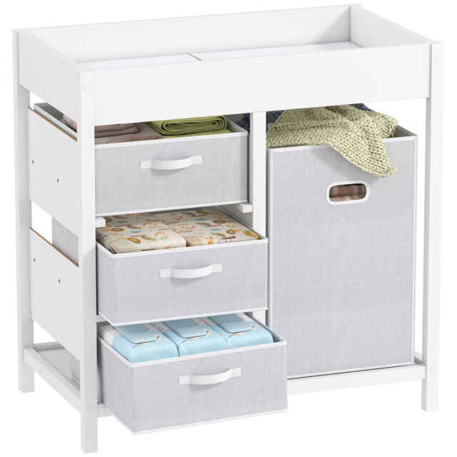 AIYAPLAY Baby Changing Unit with 4 Drawers, Diaper Changing Table