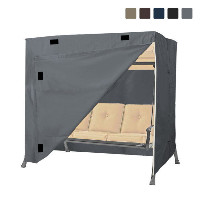 Heavy-Duty Waterproof Outdoor Patio Canopy Swing Seat Cover, Patio 3-Seat Porch Swing Cover