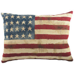 Stars + Stripes USA Flag Striped Multicolour Rectangular Cushion