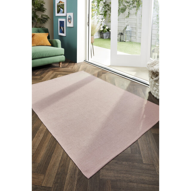 Plain 100% Recycled Indoor/Outdoor Washable Rose Rug