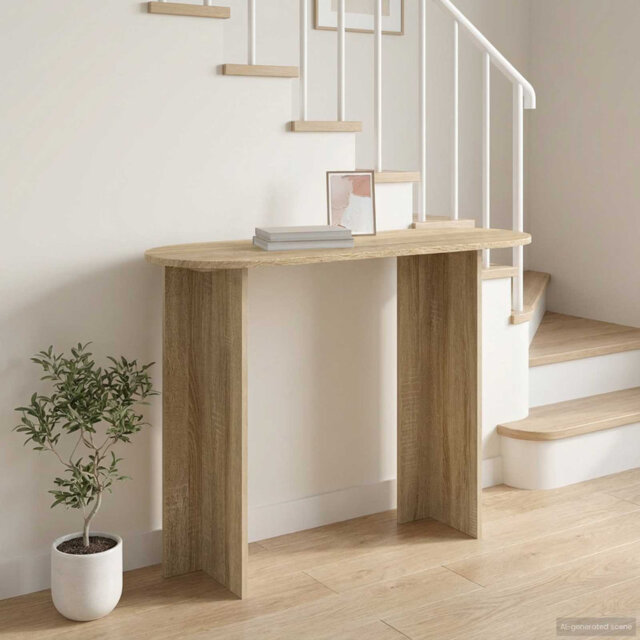 Console Table With Storage Engineered Wood Modern Living Room Entryway