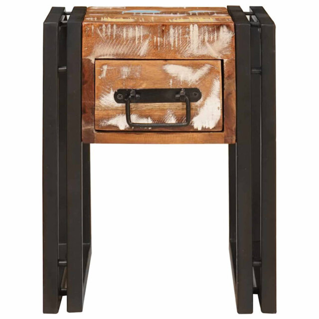 End Table Other 30 X 30 X 40 Cm Solid Acacia Wood And Metal