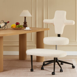Ergonomic Criss Cross Office Chair with Reversible Cushion, Swivel, Retractable Footrest, Lumbar Support