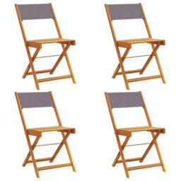 Vidaxl Folding Garden Chairs in Beige Fabric and Solid Wood