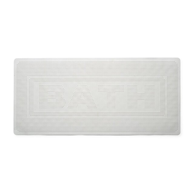Non Slip Rubber Bath Mat with Secure Suction Cups and Antibacterial Treatment