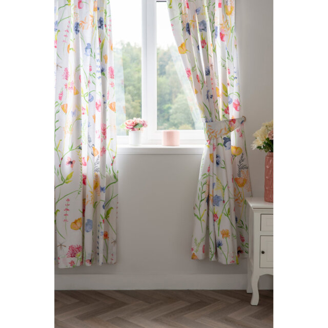Larissa Cotton Blend Semi Sheer Curtain Panel Pair