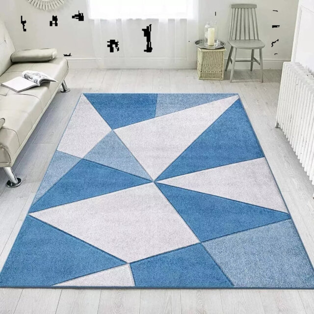 Modern Stylish Geometric Area Rug Living Room Bedroom Carpet Hallway Runner Kitchen Floor Mat