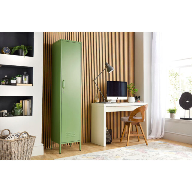 Farranshane Metal Locker Industrial Retro Tall Slim Storage Shoe Chest Rack