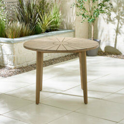 Quattro Acacia Wooden Round Dining Table - Seats 4 Modern Patio Garden Dining Set
