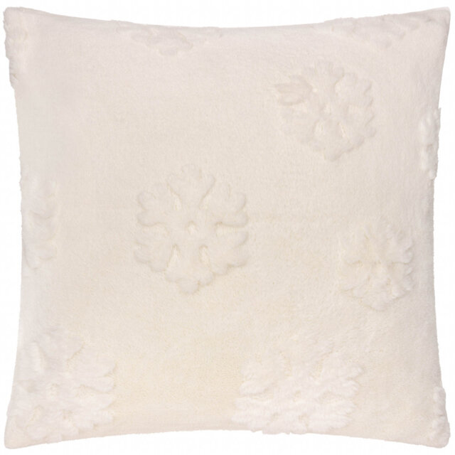 Snowflakes White Square Cushion Cover