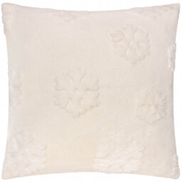 Snowflakes White Square Cushion Cover