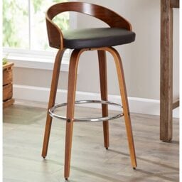Maxime Swivel Upholstered Counter Stool with Solid Wood Frame