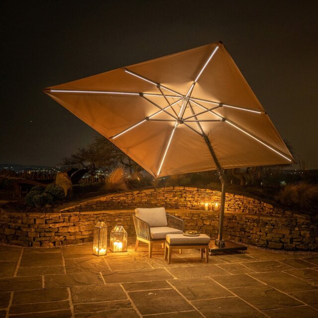 Aariyana 3m LED Lighting Square Parasol