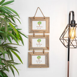 "Nicola Spring - Rustic Wooden Hanging 3 Photo Frames - 6 x 4"""