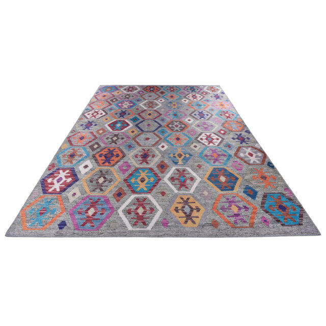 Cammish Flatweave Grey/Purple/Blue Rug