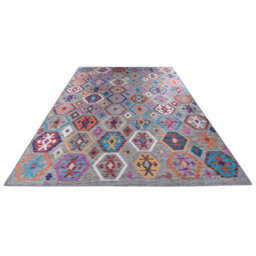 Cammish Flatweave Grey/Purple/Blue Rug