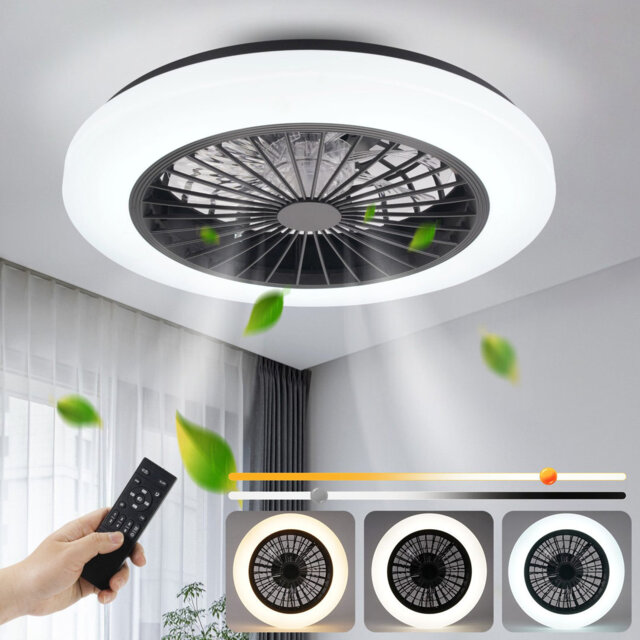 Ceiling Fan With Lighting Quiet - LED Ceiling Light Fan with Remote Control 40W Ceiling Lamp Dimmable 6-Speed ??Timing Modern Living Room Lamp with Fa