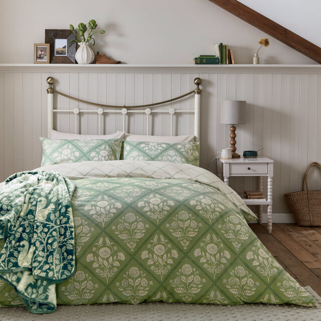Folk Trellis Cotton Duvet Cover Set