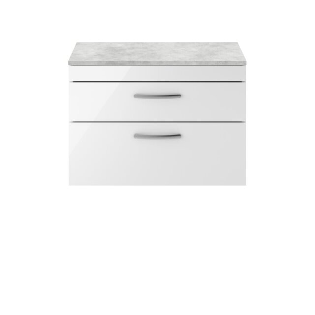 Athena Anthracite Woodgrain 80.5Cm Wall Mounted Single Bathroom Vanity Base Only