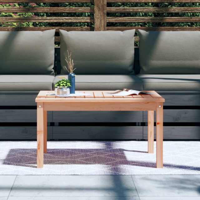Stefon Rectangular Pine Solid Wood Outdoor Coffee Table