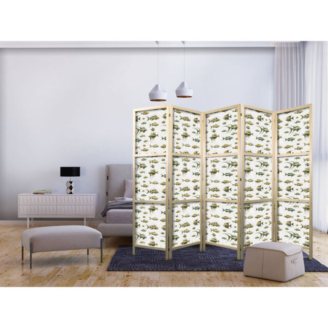 171cm H Solid Wood Folding Room Divider