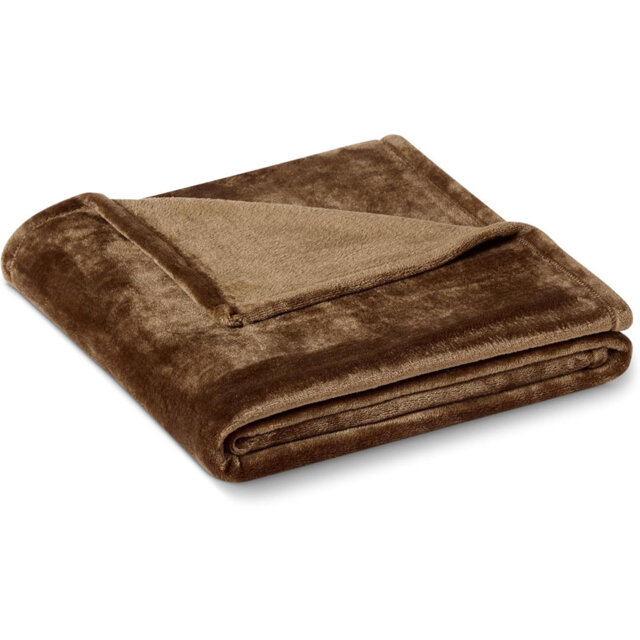 Soft Fluffy Fleece Throw Blanket, Lightweight Cozy Blanket For Couch & Sofa, 127 X 152 Cm, Brown