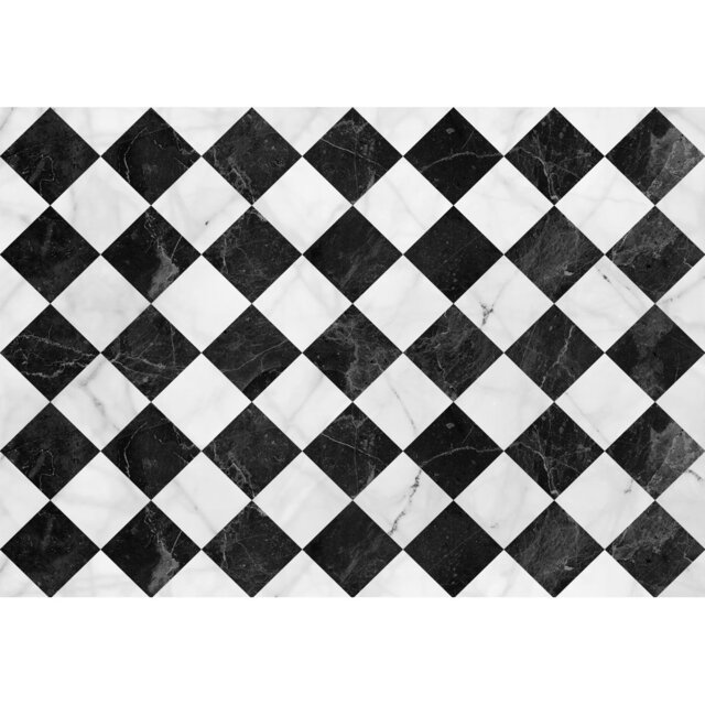 Rikst Geometric Vinyl Machine Printed Indoor / Outdoor Area Rug