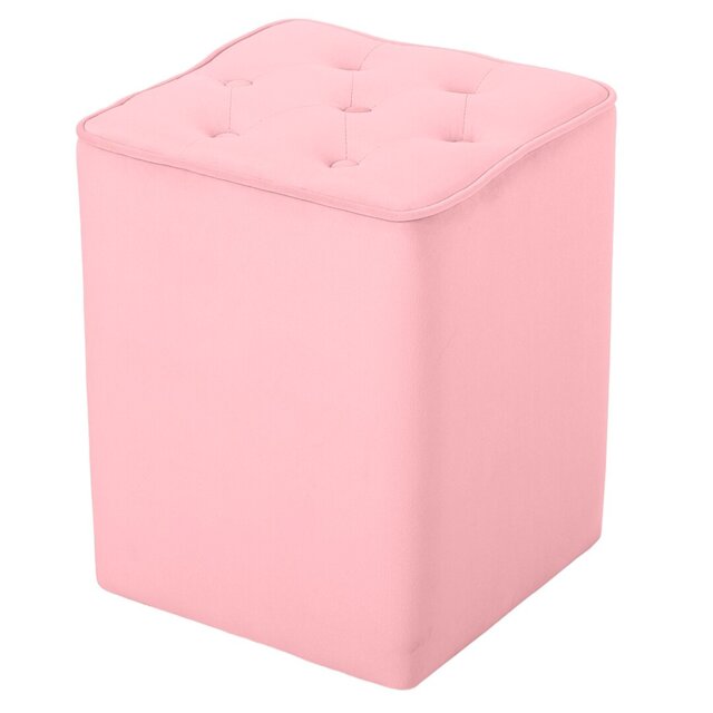 Hepler 40cm Wide Velvet Tufted Square Solid Colour Pouffe Ottoman