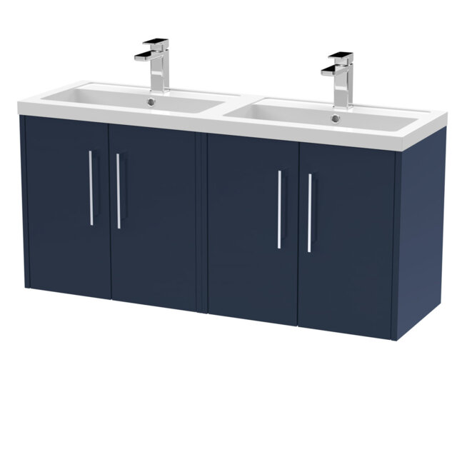 Juno 1205mm Double Bathroom Vanity with Drop In Poly Marble Basin