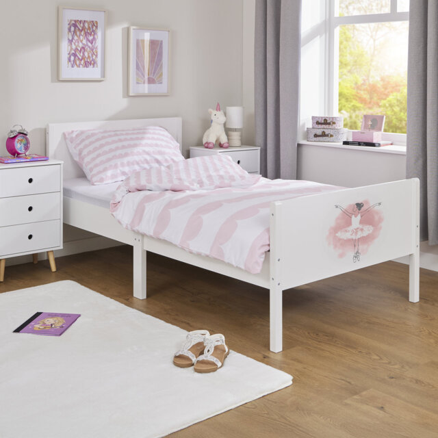 Kids White Single Bed – Ballerina