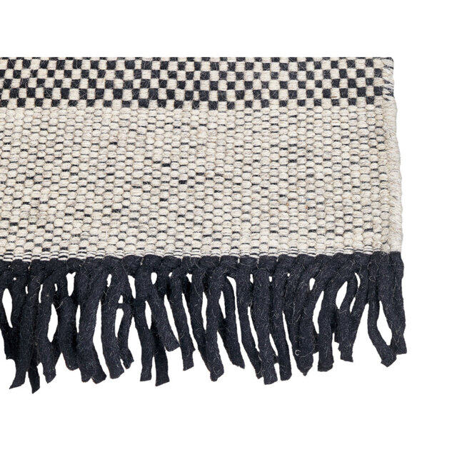 Misenheimer Hand Tufted Wool Beige/White/Black Indoor/Outdoor Rug