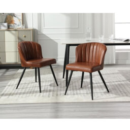 Wahson Dining Chairs Set of 2 in PU Leather Modern Kitchen Chairs with Shell Backrest for Kitchen Living Room Restaurant, Green