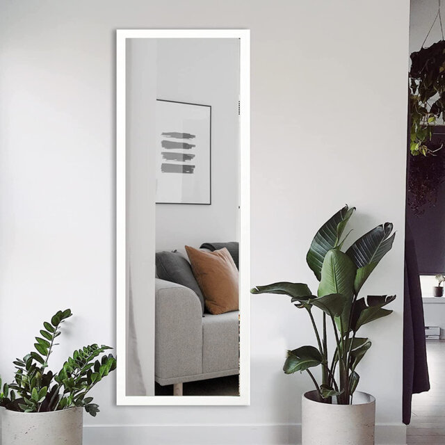 Jasalynn Plastic Framed Freestanding Full Length Mirror in White