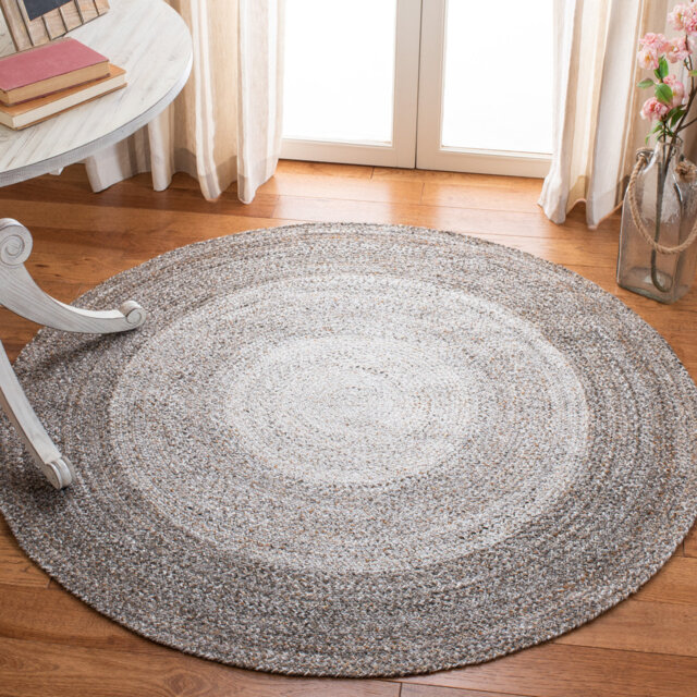 Round Mateo Solid Colour Hand Woven Indoor / Outdoor Area Rug
