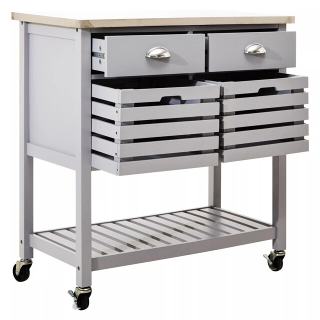 Reales 86cm W Kitchen Island with Stainless Steel Top